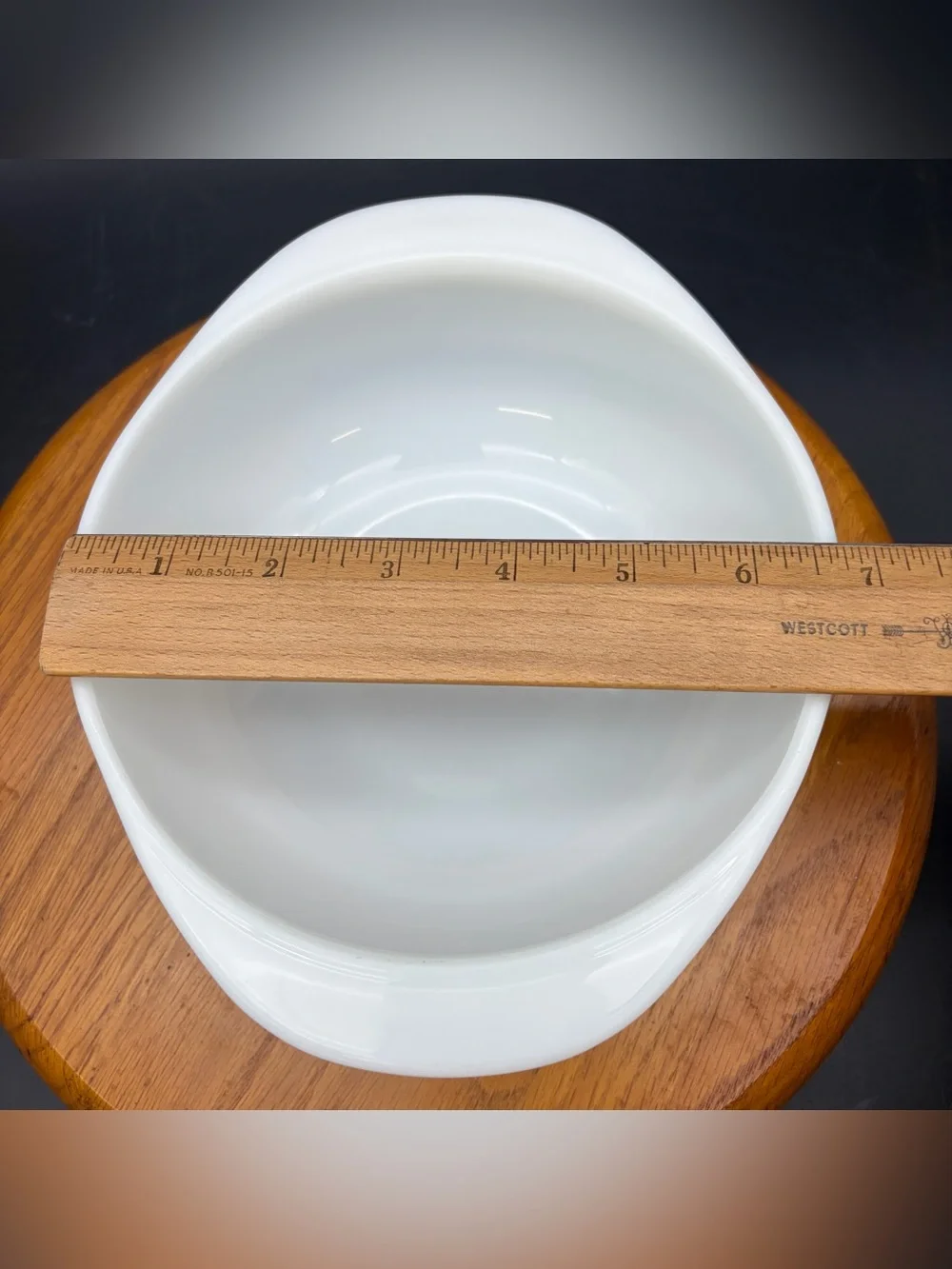 Vintage Pyrex 022 1L White Milk Glass Round Casserole Dish Tab Handles USA